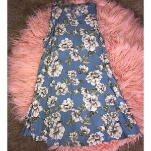 Baby blue floral swing dress